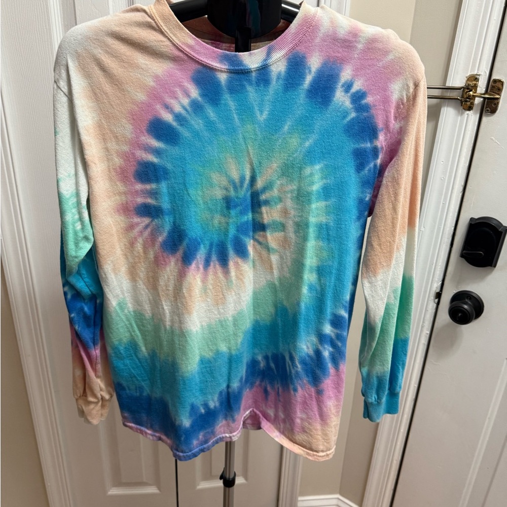 Zine Clothing Tie-Dye Long Sleeve Tee - Blue, Pink, Cream